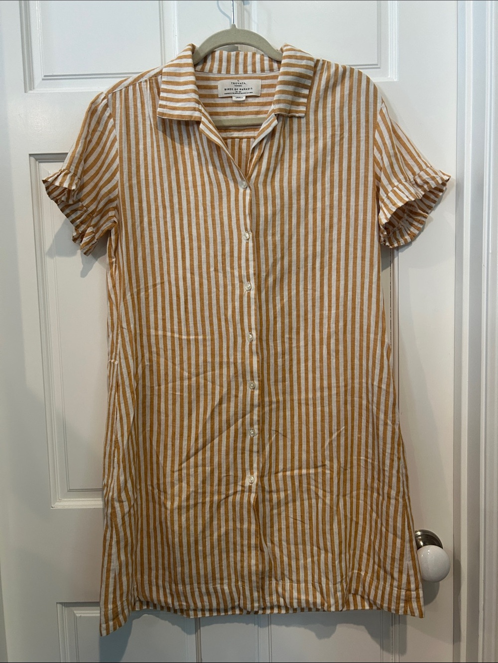Trovata birds of paradise Striped Button-Front dress dress size small - Picture 7 of 10